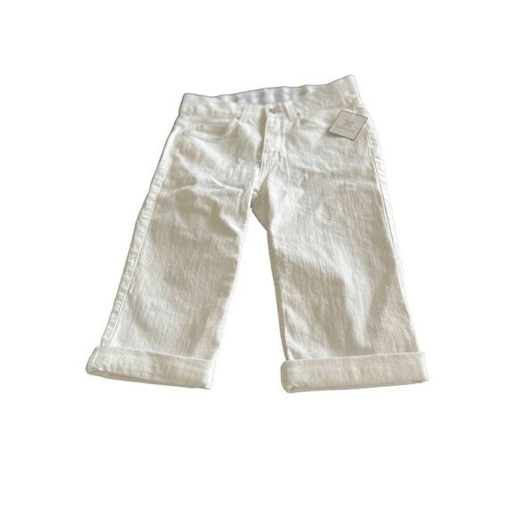 RAFAELLA WHITE DENIM CUFFED BERMUDA SHORT Size 6 - Picture 1 of 5